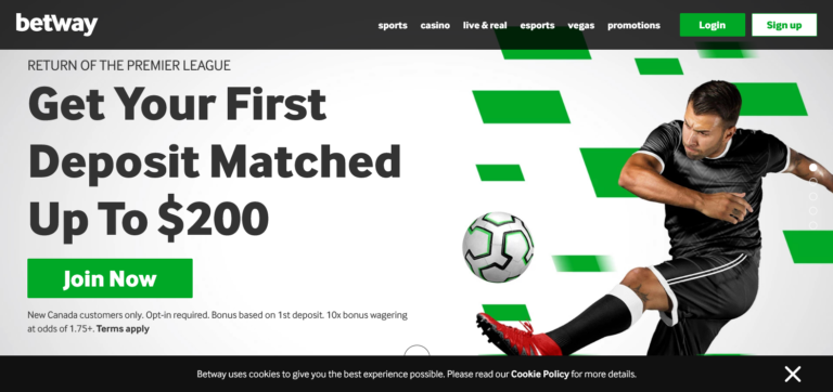 Betway Casino Overview > Games Bonuses Deposits Language and More 