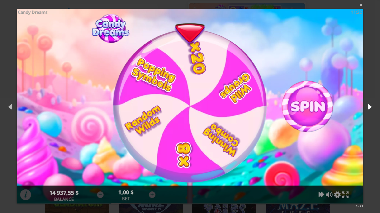 Candy Dreams Game Free Spins Wheel