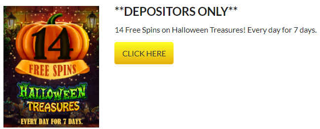 14 Free Spins on Halloween Treasures