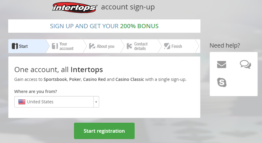 Signup Now at Intertops - EveryGame