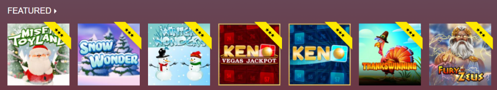 Featured Games at Slots Capital