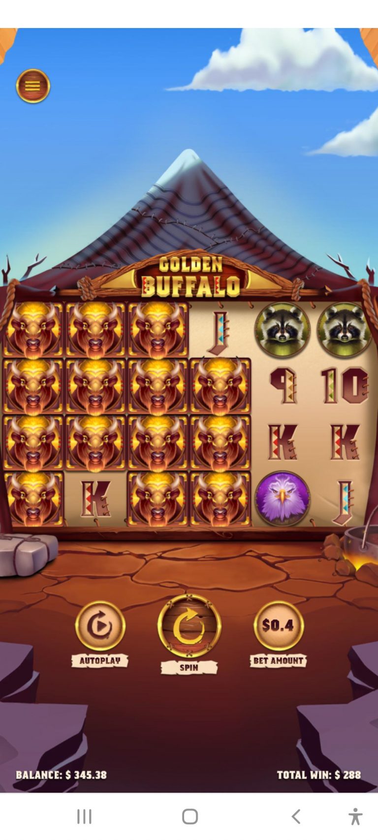 Golden Buffalo Slot Game Winners on 40 Cent Bets