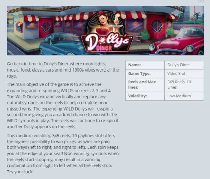 Dolly's Diner Game Description