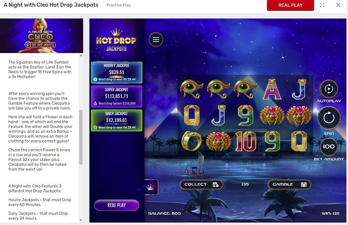 Free Play A Night with Cleo Hot Drop Jackpots