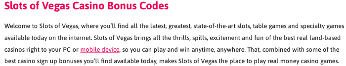 Slots of Vegas Casino Bonus Guide - Bonus Codes