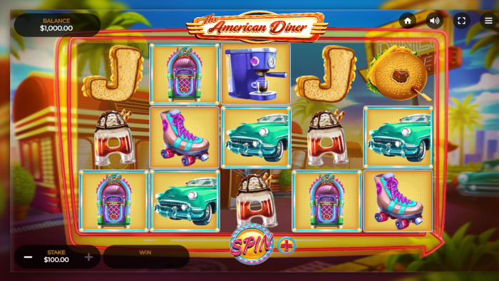 The American Diner Free Play & Real Money @ EveryGame Casino Classic & 1st deposit 100% Match to $100
