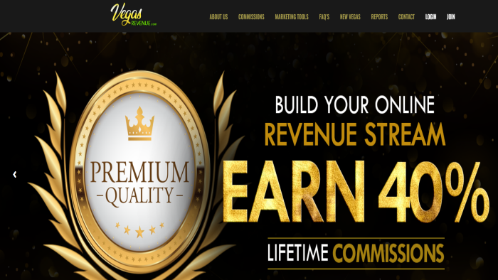 Earn 40% Vegas Revenue Casino Affiliate Program