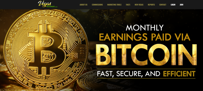 Monthly Bitcoin Payments Vegas Revenue Casino Affiliate Program