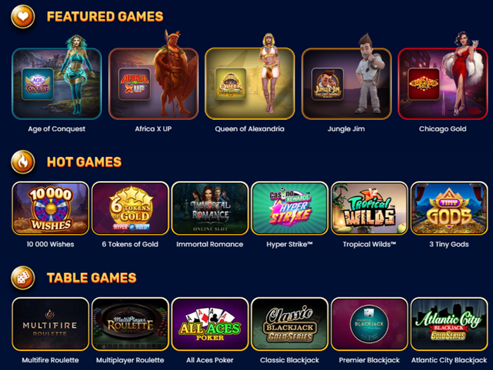 Yukon Gold Casino Top Games