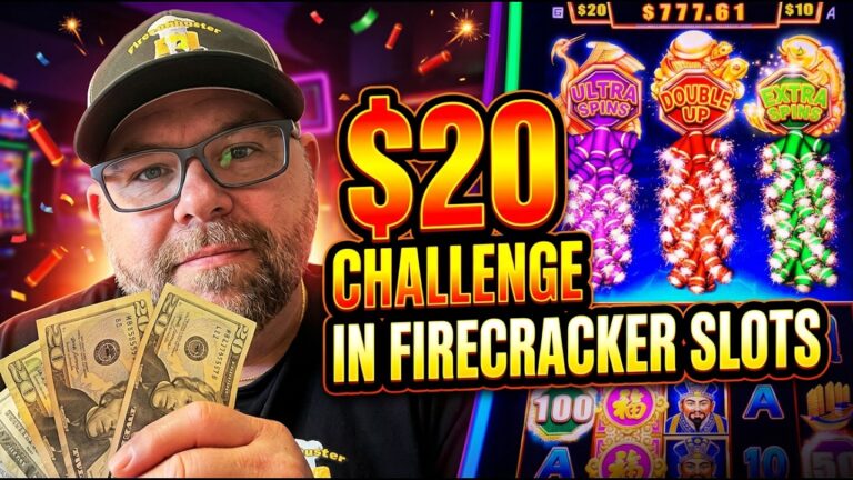 $20 challenge on Slots that have Firecrackers! 🧨Can I Double my Money?
