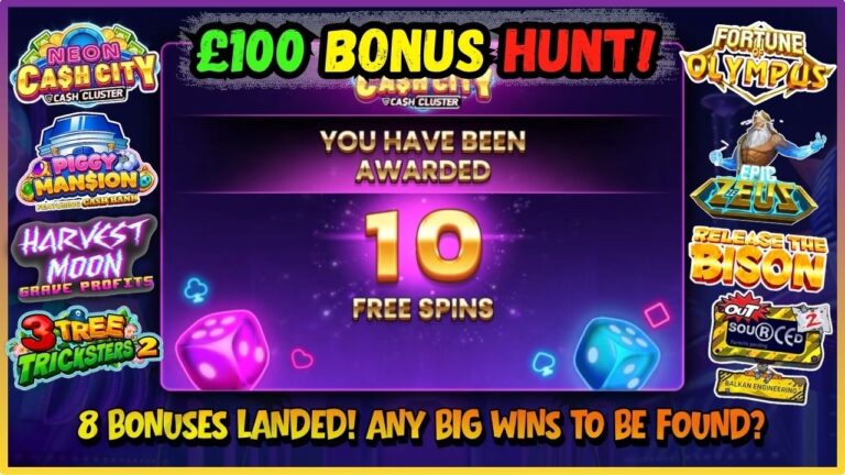 💥£100 BONUS HUNT! 🎰 Online Slots – UK Casino🎉 8 Bonuses Landed!🤩 Any Big Wins To Be Found? 🤞🍀