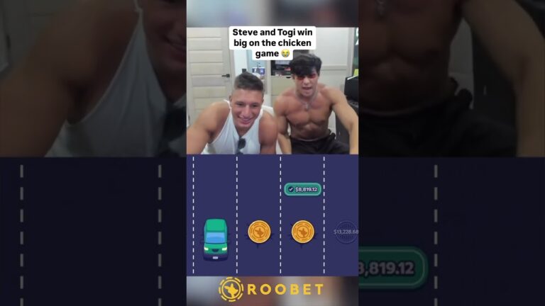 Steve and Togi win big on the chicken game #roobet #onlinecasino #777 #cardgames #blackjack #gamble