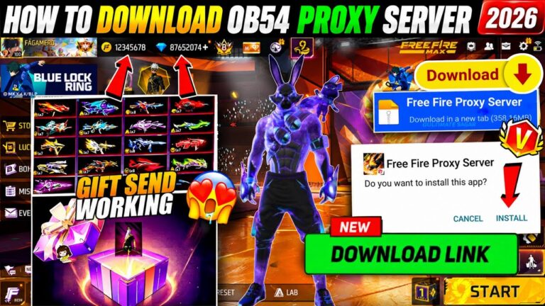 HOW TO DOWNLOAD PROXY SERVER IN FREE FIRE, HOW TO USE PROXY SERVER IN FREE FIRE, VIP PROXY SERVER